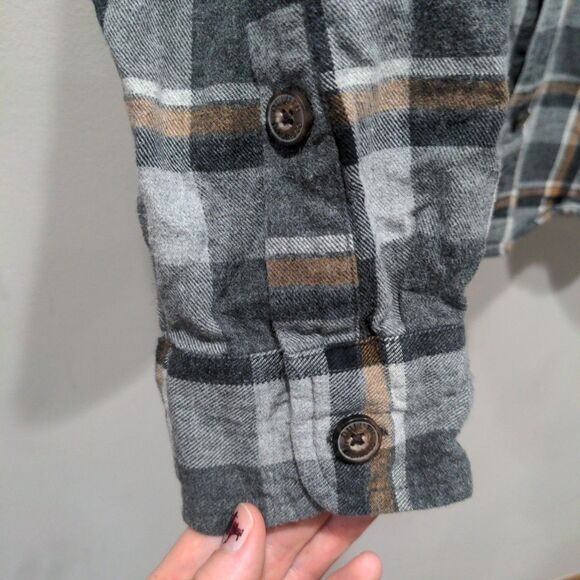 Duluth Mens Magna Ready Free Swingin Flannel Relaxed Fit LS Shirt Size XL Gray - Picture 7 of 13